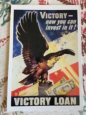 vintage postcard WWII propaganda  victory loan invest money eagle picture