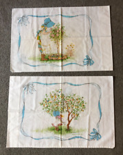 VTG 70s JC Penney Holly Hobbie Cartoon Pillow Cases Set of 2 picture
