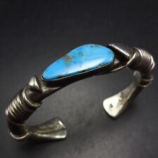 Gorgeous ORVILLE TSINNIE Navajo VINTAGE Sterling Silver TURQUOISE Cuff BRACELET picture