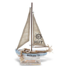CoTa Global Coastal Horizon Wooden Sailboat Model Ship Nautical Decor 14.1 Inch picture