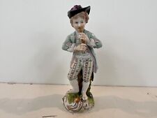 Vintage Carl Thieme Dresden Flower Boy Playing the Flute Figurine picture