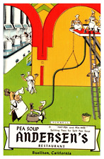 Animated Postcard Pea Soup Anderson Restaurant Buellton  California #35... picture