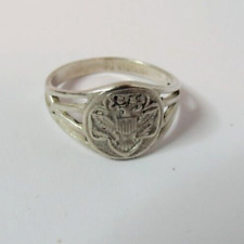 VINTAGE GIRL SCOUT EAGLE STERLING SILVER 5.5 SIZE RING picture