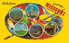 Missouri MO Greetings From Larger Not Large Letter Paint Pallet Chrome Postcard picture