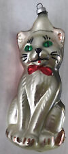 Vintage Christmas Ornament Mercury Glass Cat Kitty Figural 4 1/2” Italy picture