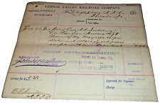 JUNE 1896 LEHIGH VALLEY RAILROAD DISBURSEMENT VOUCHER WAVERLY NEW YORK B picture