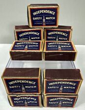 Vintage INDEPENDENCE SAFETY MATCH New Match Box WWII RATION Lot Of 9 picture