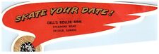 Vintage Roller Skating Rink Sticker Decal Label Dell's De Kalb IL s20 picture