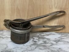 Antique Vintage Cast Iron Potato Masher by Genuine Silver Press N.Y. Ricer Press picture