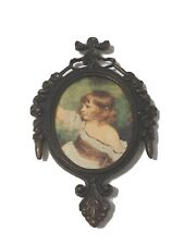 VINTAGE / ANTIQUE OVAL Ornate BRASS PICTURE FRAME ITALY Portrait picture