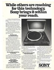 Vintage Sony PS-X7 Turntable ad, B&W / 1 Page, 05/1978 picture