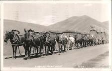 Horse Drawn 1947 RPPC A Jerkline Freight Outfit Real Photo Post Card 1c stamp picture