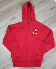 Vintage Disney Mickey Mouse Sweater Mens Large Red Adult Hooded Sweatshirt USA picture