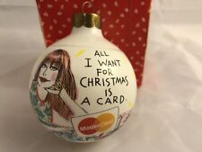 1992 Hallmark Shoebox Glass Ornament All I Want For Christmas Is A (Master)Card picture