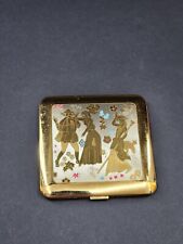 Vintage Wadsworth Compact Powder Box Makeup Mirror Sheep Herder Made In U.S.A. picture