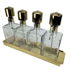Vintage MCM Glass & Lucite Booze Liquor Decanter Bottle Pump Dispensor Bar Set picture