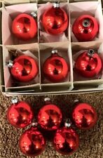 11 Vtg Rauch Red Glass Christmas Ornaments picture