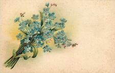 PFB~Blue Forget-Me-Nots Flower Bouquet~Embossed~No 6096 Relief~1908 Postcard picture