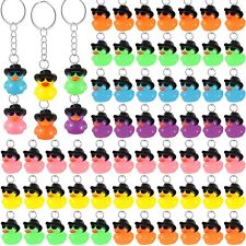 100 Pcs Duck Keychain Bulk Cowboy Cowgirl Duck Party Favors Resin Tiny Duck K... picture