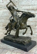 100% Solid Bronze Turkish Warrior Riding Horse Bronze Sculpture by Bergman Sale picture