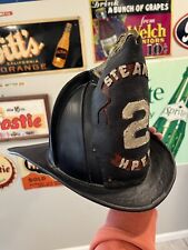 Antique Steamer Cairns Leather Fire Helmet HPFD High Eagle Fire department picture