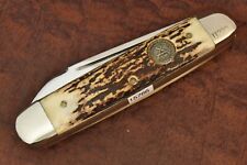 QUEEN CUTLERY CO NKCA GENUINE STAG PREMIUM JACK KNIFE 1981 1/12000 NICE (15766) picture