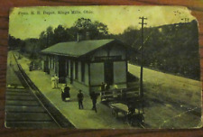 Vintage RPPC Penn. R.R. Depot, Kings Mills, Ohio Postmark 1910 picture