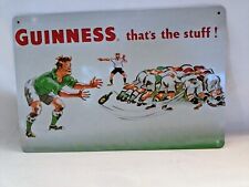 Guinness Beer Tin Sign Metal - Bar Irish Pub Guinness Rugby - Thanks The Stuff  picture