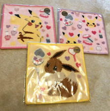 LOVERARY BY FEILER Pokemon Pikachu Eevee Towel Handkerchief Set of 3 picture
