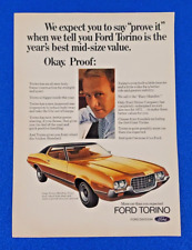 1972 FORD GRAN TORINO HARDTOP ORIGINAL COLOR PRINT AD SHIPS FREE (LOT GOLD) S24+ picture