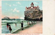 Vintage Postcard Cliff House Seal Rocks San Francisco Beach Children CA USA Flag picture