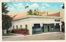 1937 MAINE POSTCARD: VIEW OF POST OFFICE BUILDING, YORK VILLAGE, ME picture