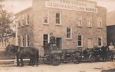 RPPC Emmetsburg Iowa Ice Cream & Bottling Works Horse & Wagon 1916 Postcard picture