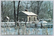 Lincoln Log Cabin in Winter State Historic Site Lerna IL Postcard picture
