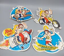 Set Of 4 Original Vtg Fearless Fanny Falstaff Beer Stickers 1970s *DO NOT STICK* picture