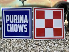 Antique Vintage Old Style Purina Chows Farm Feed Signs picture