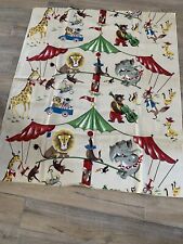 Vintage 1940’s Circus Time Fabric Vibrant Colors-Big Top & Animals-1.5yds.x45in. picture