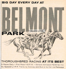 1959 BELMONT PARK Racetrack Thoroughbred Racing art VIntage Print Ad picture