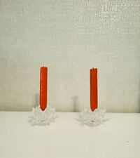 Authentic Pair of Swarovski Crystal Flower Waterlily Candleholders picture