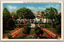 Vtg Ormond Beach Florida FL John D Rockefeller Winter Home 1930s View Postcard picture