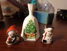 Vintage Miniature bone china Figurines Japan and Brinton Christmas bell picture