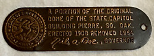VTG Pierre South Dakota State Capitol Dome Copper Keychain MCM Rare SD Hang Tag picture