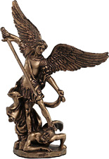 Veronese Design 4 Inch Archangel Saint Michael Slaying Demon Resin Figurine Hand picture
