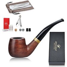 Joyoldelf Smoking Pipe, Wooden Tobacco Pipe with Gift Box, Rosewood Flat Bott... picture