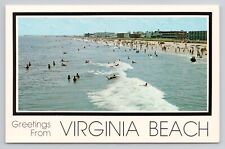 Greetings From Virginia Beach Chrome Postcard 1215 picture
