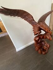Extra Large Carved Wood Eagle/ Tiger. Wings Spread Detachable Wings picture