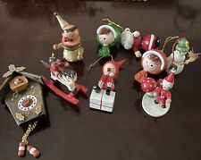 Lot Of 9 Vintage Wooden Ornaments ~ As Is  picture