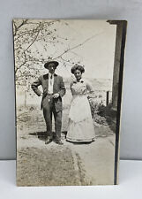 RPPC BLACK REAL PHOTO POSTCARD Real Photo Nice Young Couple picture