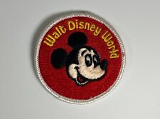 Vintage Souvenir WDP Walt Disney World Sew On Patch Red Round Mickey Mouse Head picture