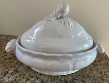 White Ironstone Antique English Davenport Oval Vegetable Tureen with Lid picture